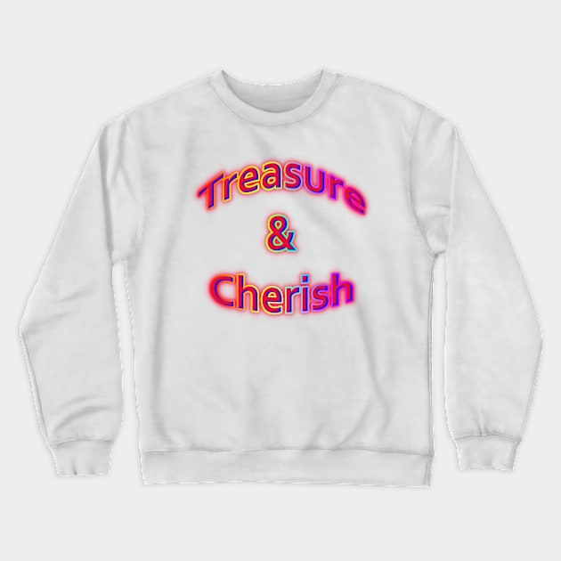 Treasure & Cherish Neon Retro Rainbow Crewneck Sweatshirt by Creative Creation